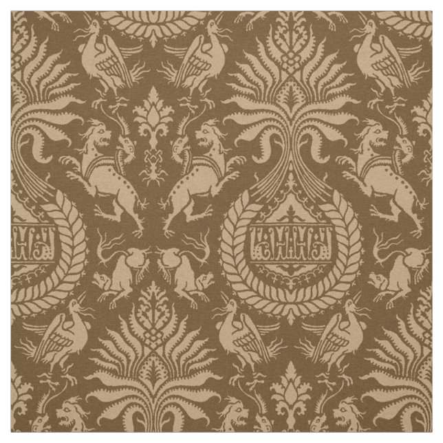 12th Century Damask with Animals Fabric (Swatch)