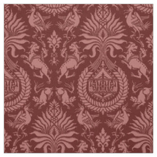 12th -Century Damask with Animals Fabric