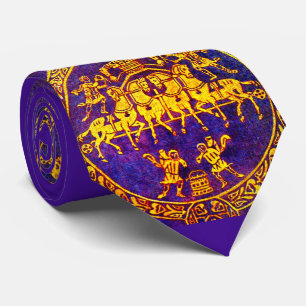 12th century medieval horseman and soldiers print tie