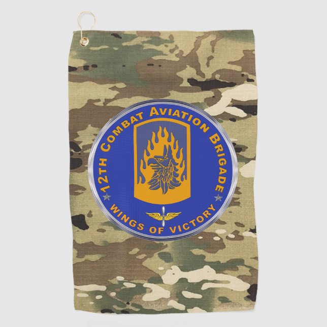 12th Combat Aviation Brigade CAB Golf Towel (Front)