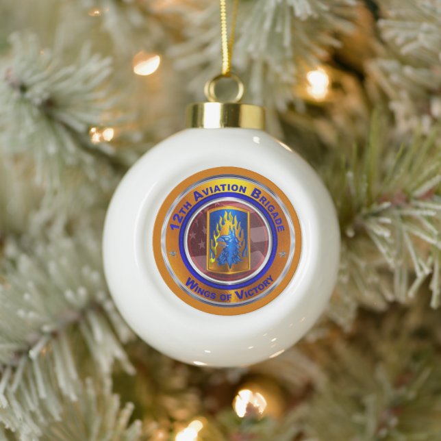 12th Combat Aviation Brigade  Ceramic Ball Christmas Ornament (Tree)
