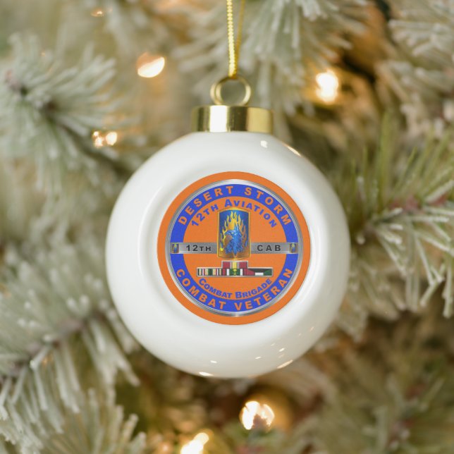 12th Combat Aviation Brigade Desert Storm Veteran  Ceramic Ball Christmas Ornament (Tree)