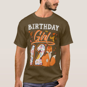 12th Fo Birthday Girl Cute Fo Lover Zoo Animal 12  T-Shirt