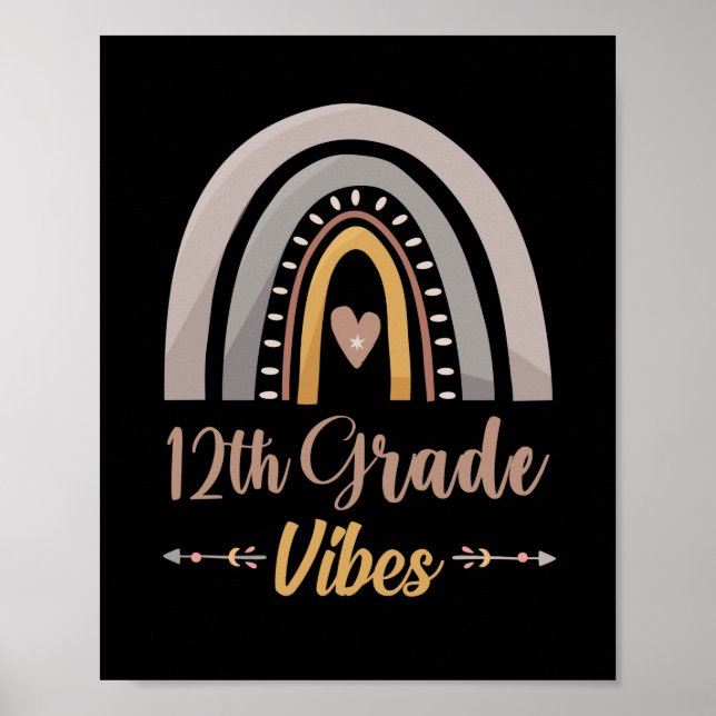 12th Grade Vibes Twelfth Grade Back to School Poster (Front)