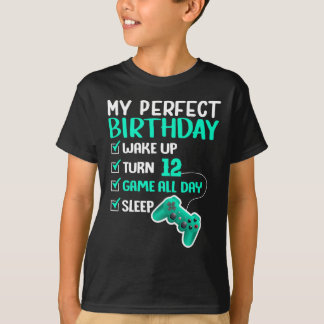 12th Perfect Birthday Gaming 12 Years Old Gamer T-Shirt