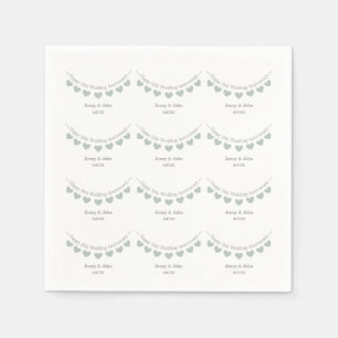 12th silk wedding anniversary bunting design napkin