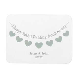 12th silk wedding anniversary gift magnet