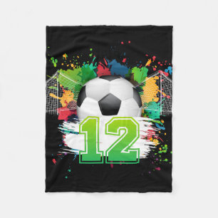 12th Soccer Birthday Party 12 Year Old Soccer Play Fleece Blanket
