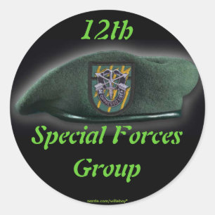 12th Special forces sf Green Berets veterans Classic Round Sticker