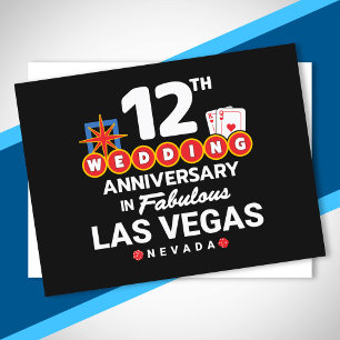 12th Wedding Anniversary Couples Las Vegas Trip Postcard