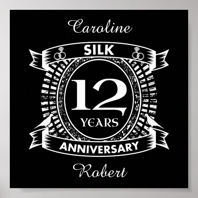 12TH wedding anniversary silk Poster (Front)