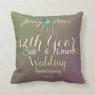 12th Year Wedding Anniversary Jade Cushion