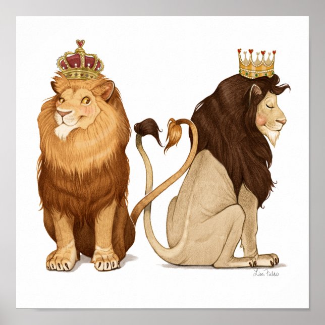 12x12 Lions in Love Print (Front)