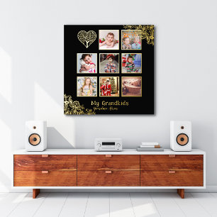 12x12 Photo Collage Gift Gold Foil Lace Accents Foil Prints