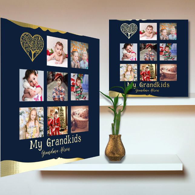 12x12 Photo Collage REAL GOLD FOIL Wall Art (Creator Uploaded)