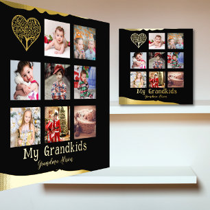 12x12 Photo Collage REAL GOLD FOIL Wall Art