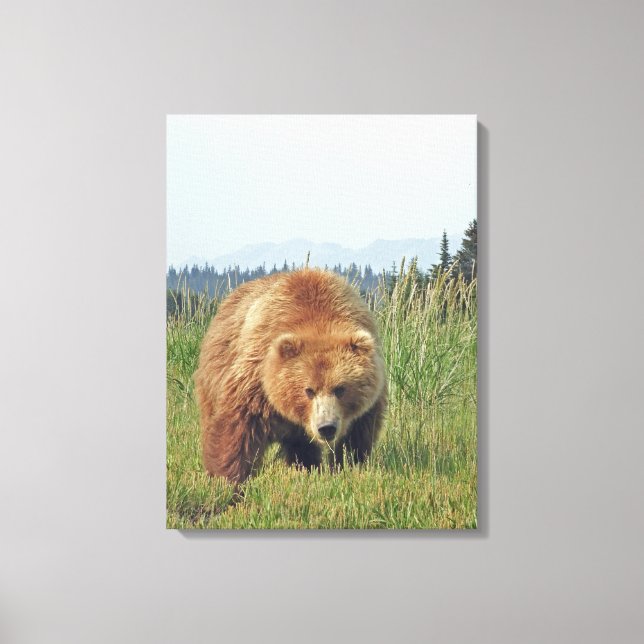 12x24 Wrapped Canvas (Gloss) w/ grizzly bear (Front)
