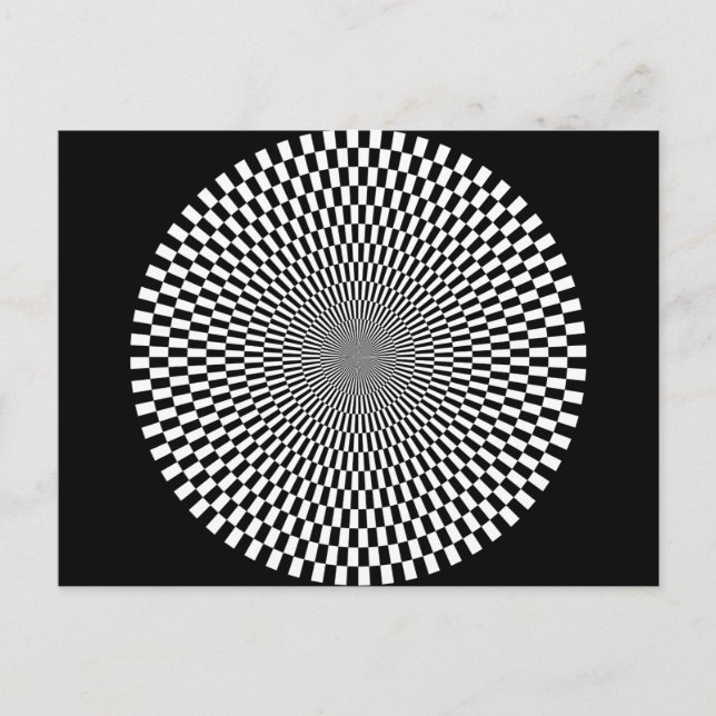 1309144895_Vector BLACK WHITE OPTICAL ILLUSIONS Postcard (Front)