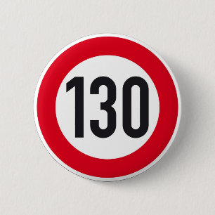 130 kph European highway sign button