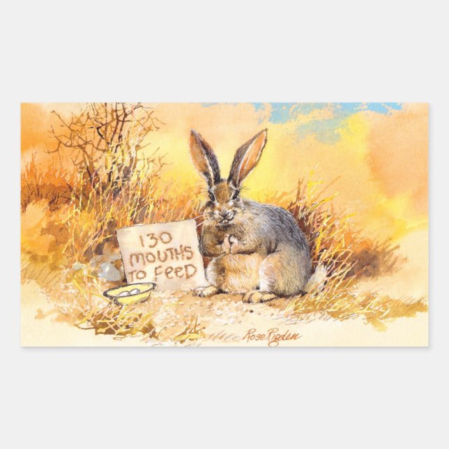 130 mouths to feed rectangular sticker (Front)