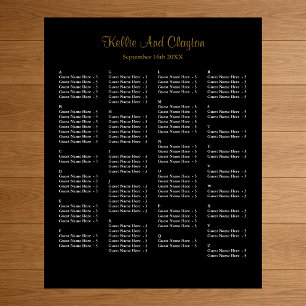 130 Simple Black Wedding Seating Chart
