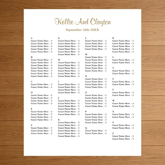 130 Simple Wedding Seating Chart (Creator Uploaded)
