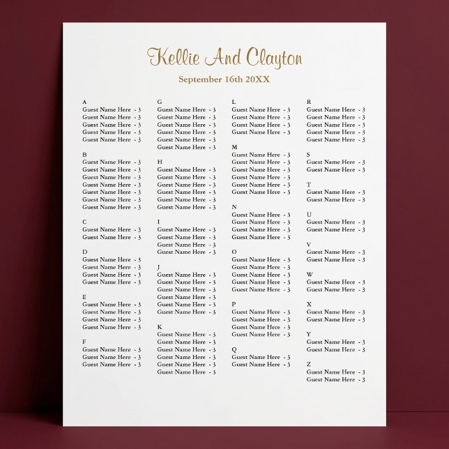 130 Simple Wedding Seating Chart (Creator Uploaded)