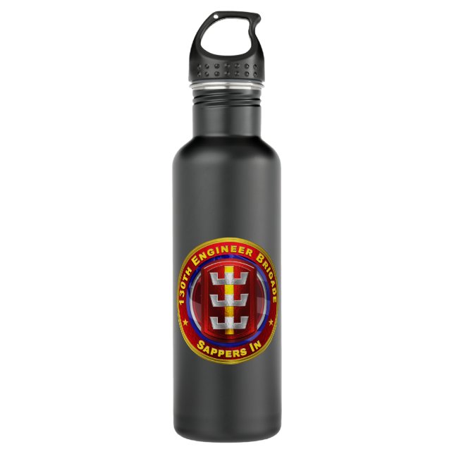 130th Engineer Brigade “Sappers In” 710 Ml Water Bottle (Front)