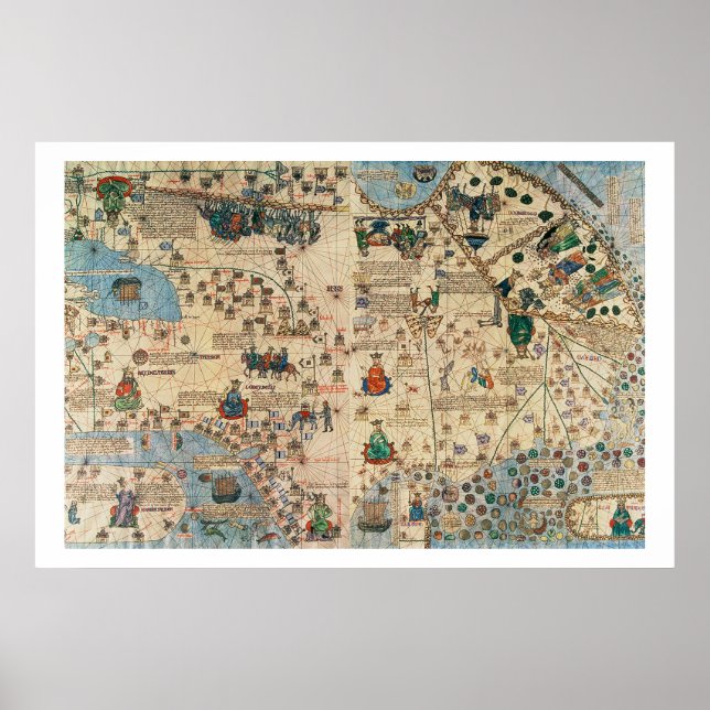 131-0058260/1 Catalan Atlas: Detail of Asia, by Ja Poster (Front)