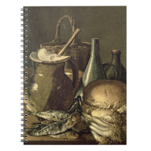 131-0058519/1 Still Life with Fish, Leeks and Brea Notebook