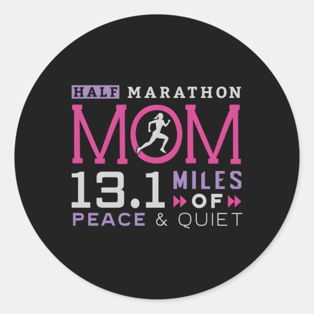 131 Half Marathon Mum Running Mummy Runner Classic Round Sticker (Front)