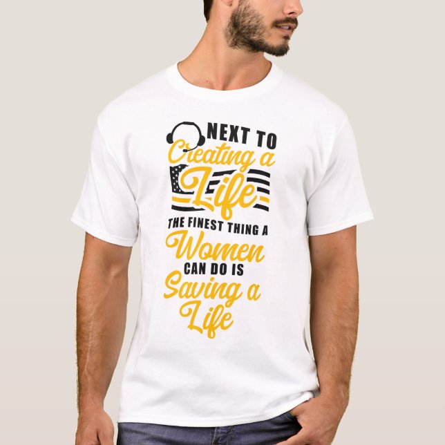 1323 Dispatcher Thin Gold Line Next To Creating A T-Shirt (Front)