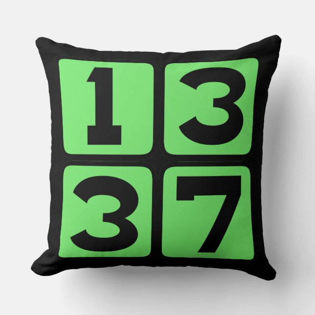 1337 Leet Leetspeak Eleet Internet Meme Slang Cushion (Front)