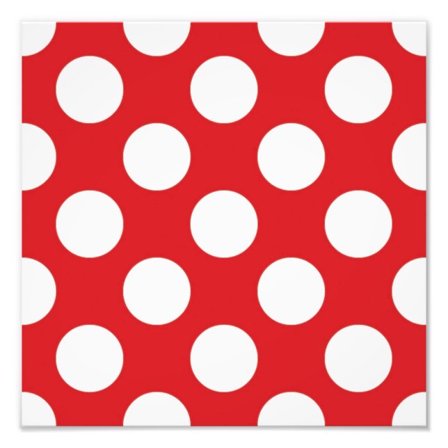 136 RED WHITE POLKA DOTS POLKADOT PATTERN BACKGROU PHOTO PRINT (Front)