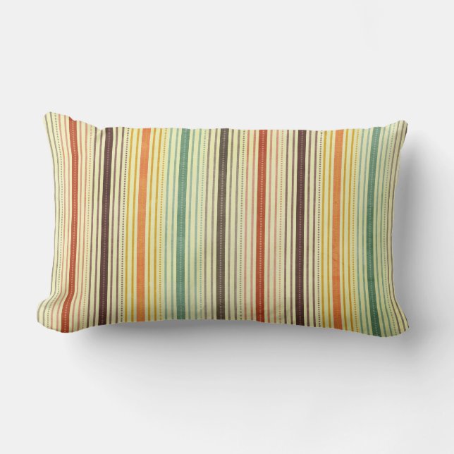 1384 PATTERN STRIPES COLORFUL 70S TEMPLATE BACKGRO LUMBAR CUSHION (Front)