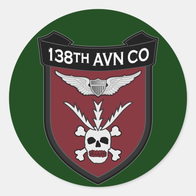 138th Avn Co - RR Vietnam Classic Round Sticker (Front)