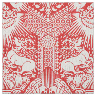 1390 Damask with Deer and Hawks Fabric