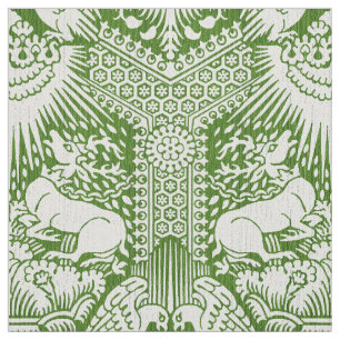 1390 Damask with Deer and Hawks Fabric
