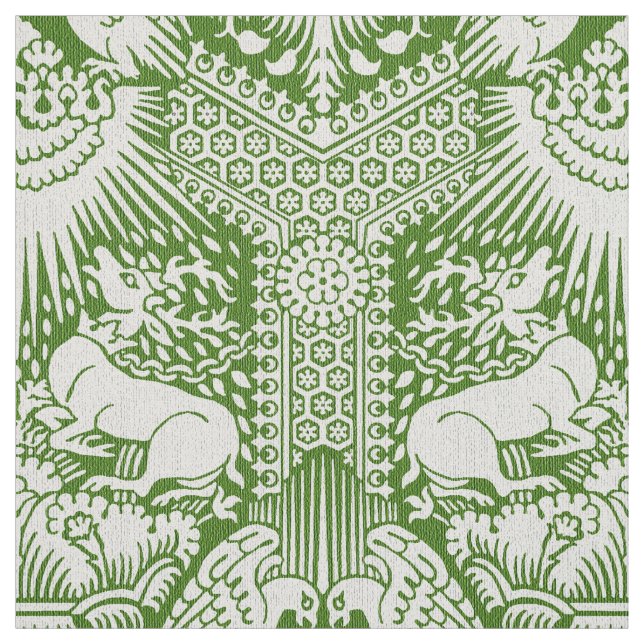 1390 Damask with Deer and Hawks Fabric (Swatch)