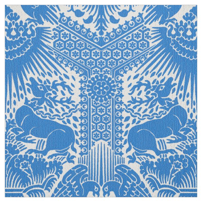 1390 Damask with Deer and Hawks Fabric (Swatch)