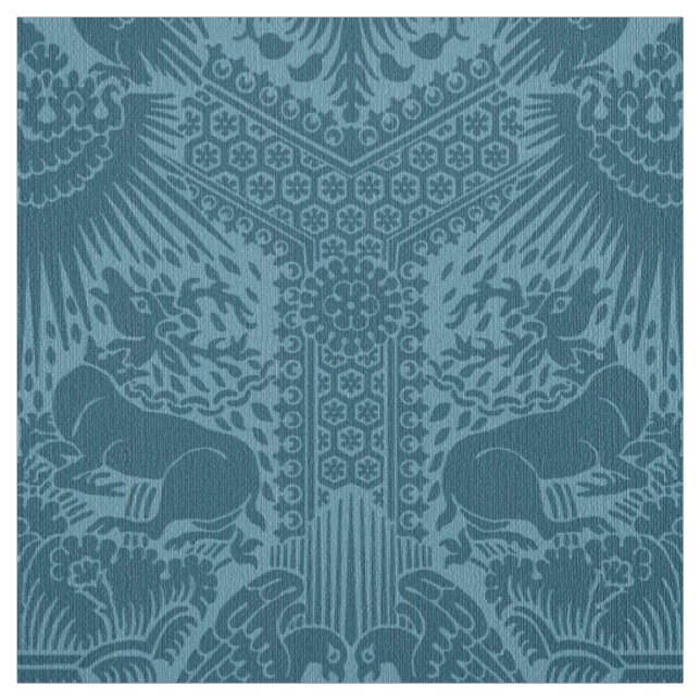 1390 Damask with Deer and Hawks Fabric (Swatch)