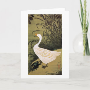 13. 芦鵞図, 若冲 Reed & Goose, Jakuchū, Japa Card