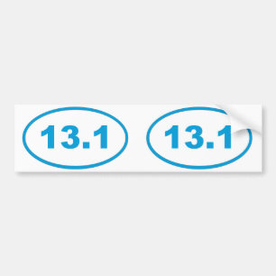 13.1 cyan blue oval bumper sticker