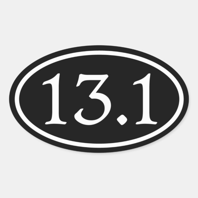13.1 Half Marathon Black Oval Oval Sticker (Front)