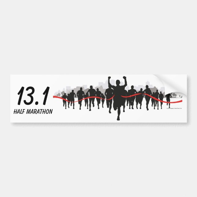 13.1 Half Marathon Bumper Sticker (Front)