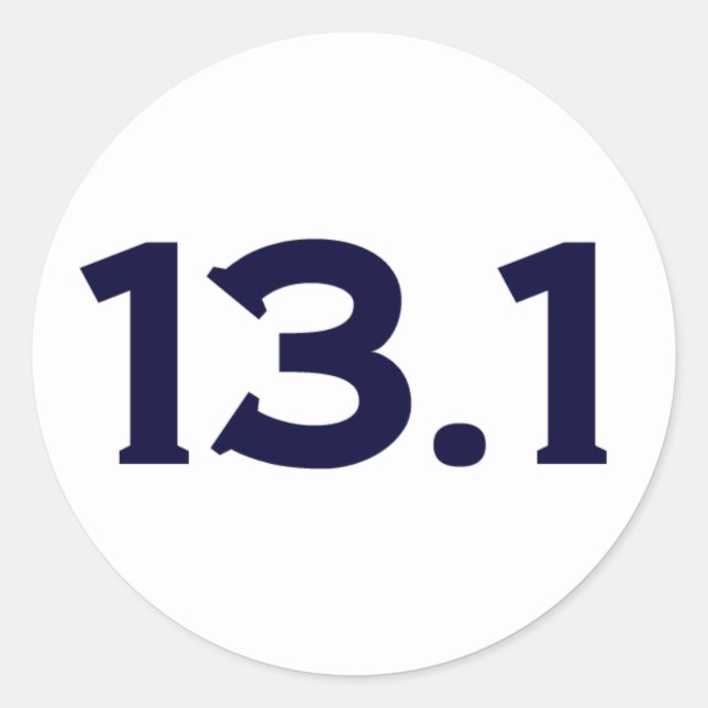 13.1 Half Marathon Classic Round Sticker (Front)