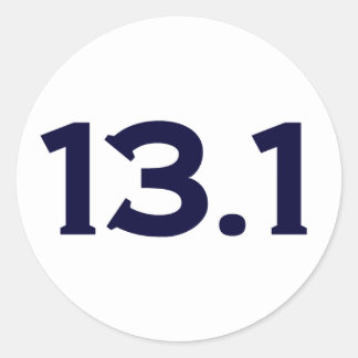 13.1 Half Marathon Classic Round Sticker