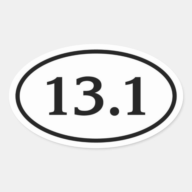 13.1 Half Marathon Oval Oval Sticker (Front)