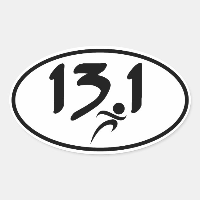 13.1 half-marathon oval sticker (Front)