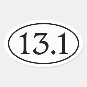 13.1 Half Marathon Oval Sticker